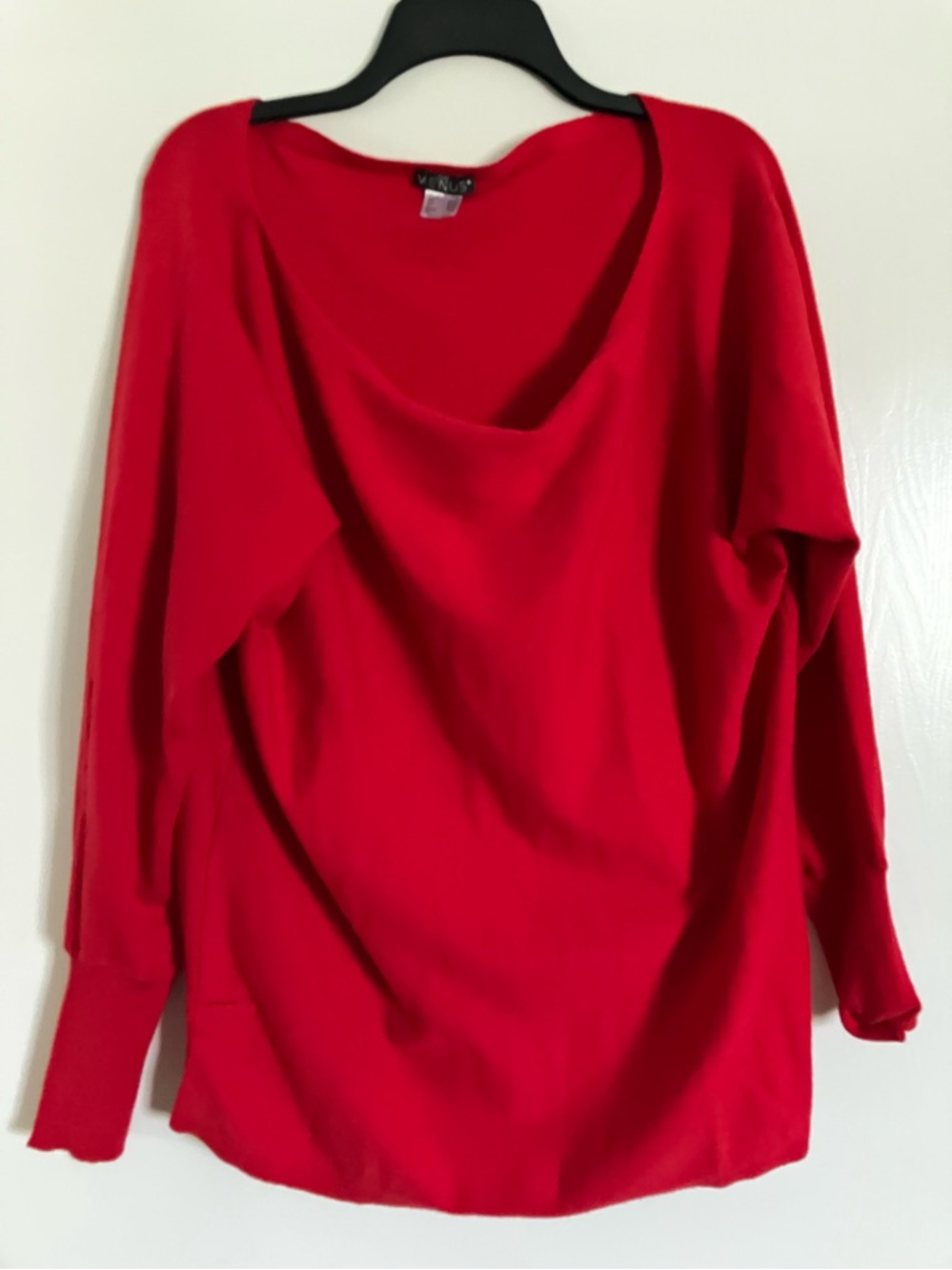 NWOT- VENUS Bright Red Off-the-Shoulder Sweater